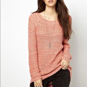 Free People Coral Star Dune Pullover Sweater